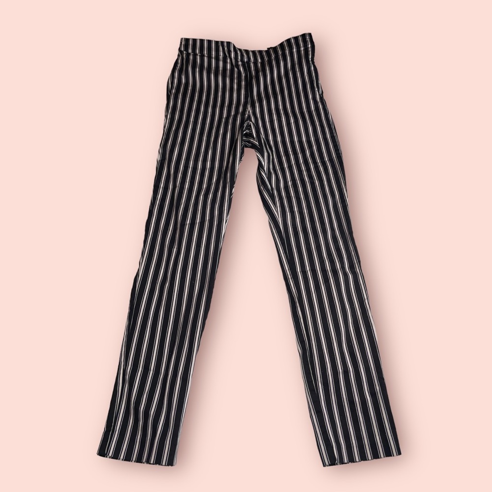 H & M black and white stripped pants